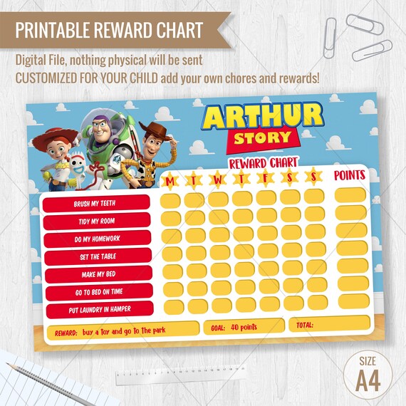 Toy Story Reward Chart Chore Chart Printable Chart Digital - Etsy
