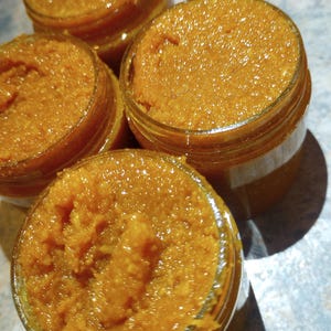 Turmeric Sugar Sunflower oil Scrub Brightening Removes Discoloration Softens and Exfoliator 100% Natural