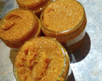 Turmeric Sugar Sunflower oil Scrub Brightening Removes Discoloration Softens and Exfoliator 100% Natural