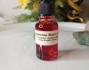 GENUINE Santisima Muerte conjure Oil All Colors aceite Holy Death Custom HandMade Oil