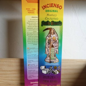 Santisima muerte incense sticks  gold white seven color money drawing good luck