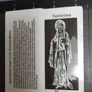 Santisima Muerte Road Opener prayer card religion Oracion Abre Camino fortune wallet amulet against brujeria and obstacles
