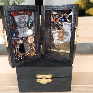 Altar personalizado de recuerdo de la Santísima Muerte en caja de 3 pulgadas