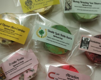 Conjuring Soap Set: Fast Luck, Money, Love, Road Opener - Handcrafted
