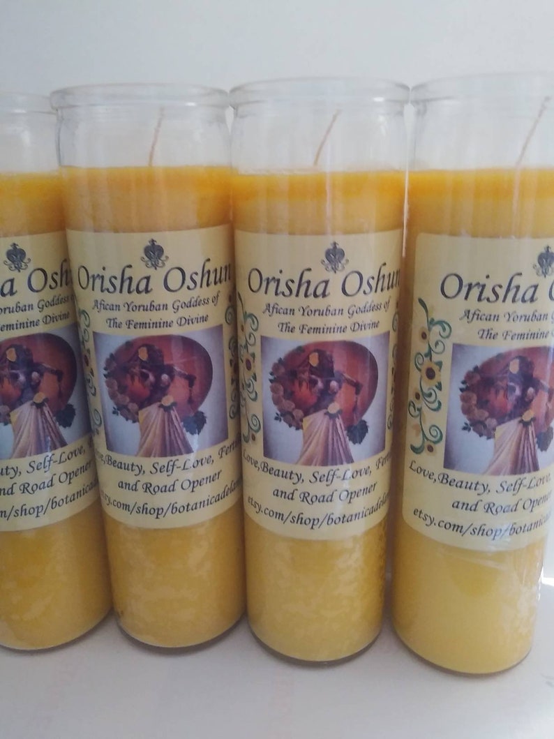 Oshun ochun orisha goddess candle hoodoo fixed candle yoruba Etsy
