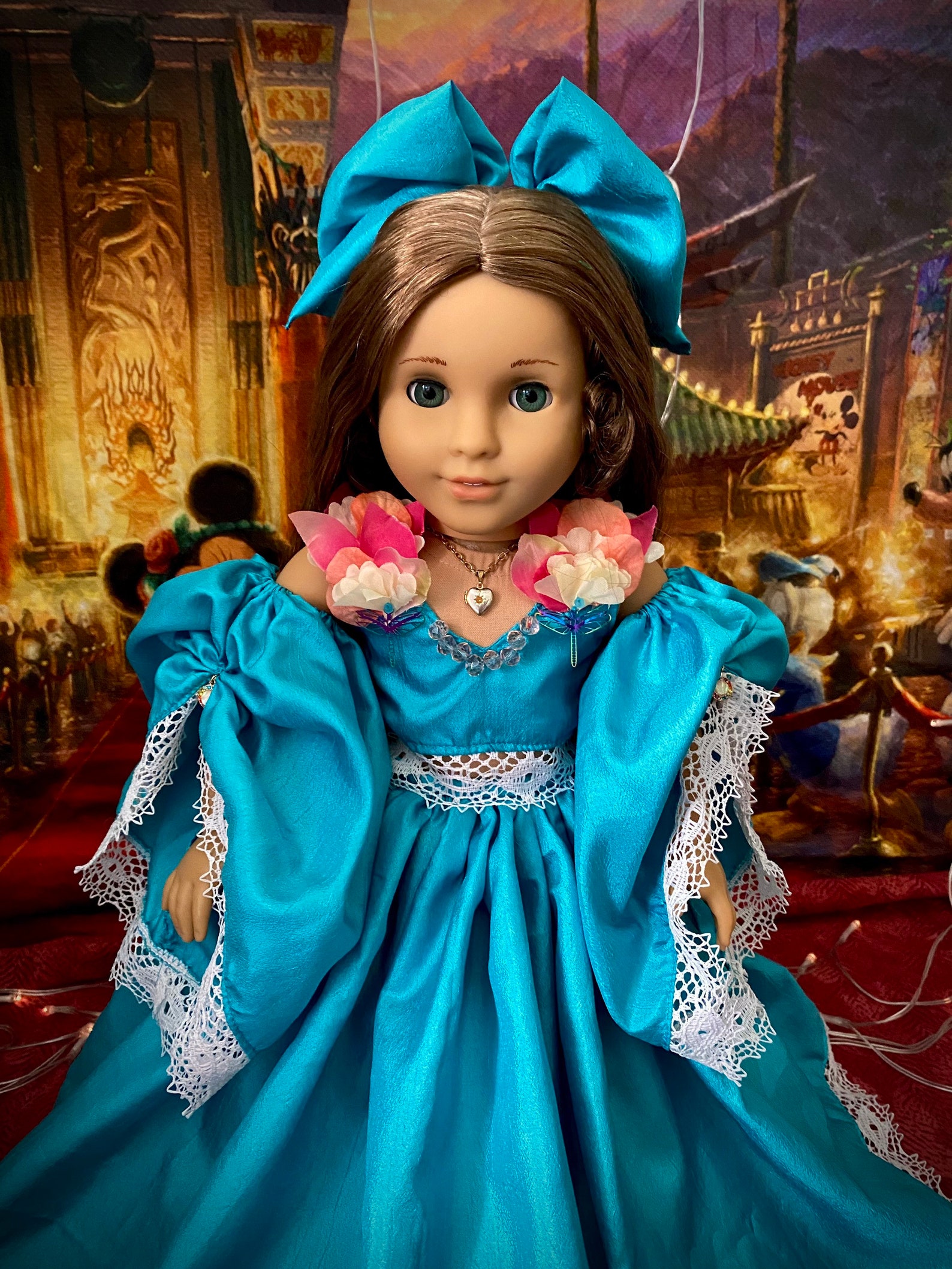 Teal Fae Ball Gown Ensemble Dress Handmade to Fit 18 Etsy