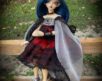 Vampire princess ~ 5-piece ensemble clothing made to fit 1/4 BJD dolls like Minifee