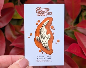 Ichthyosaurus Enamel Pin - Marine Reptile Fossil