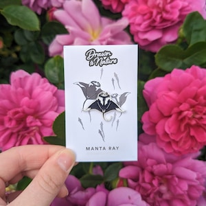 Manta Rochen Pin - Manta Rochen Geschenk - Hard Enamel Pins - Meeresbewohner Liebhaber - Unterwasser Ozean Geschenke - Anstecknadel - Sealife Pin