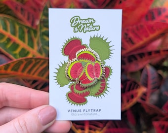 Venus Flytrap Enamel Pin: Botanical Lover Gift