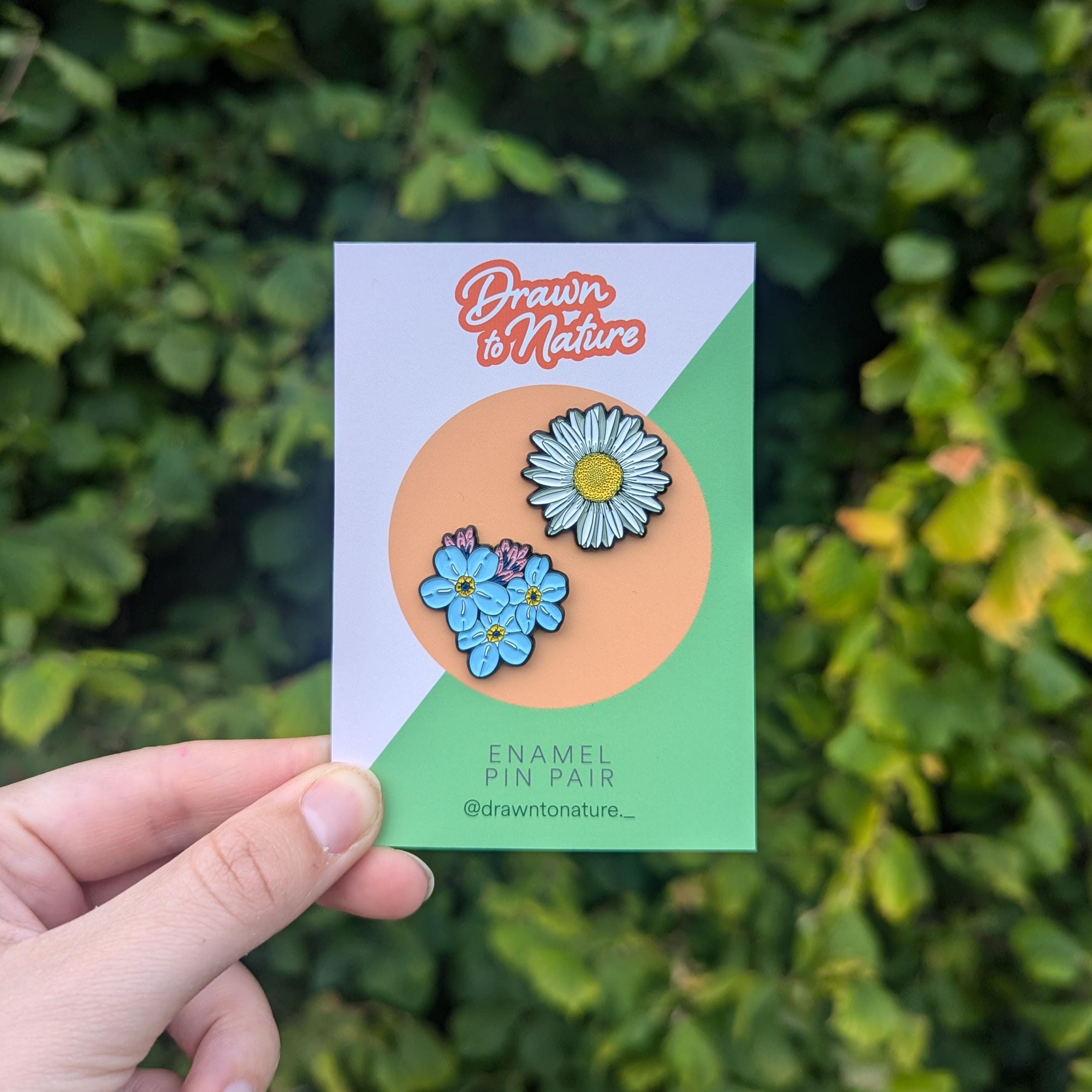 Forget Me Not Enamel Pin: Blue Floral Lapel Pin - Etsy