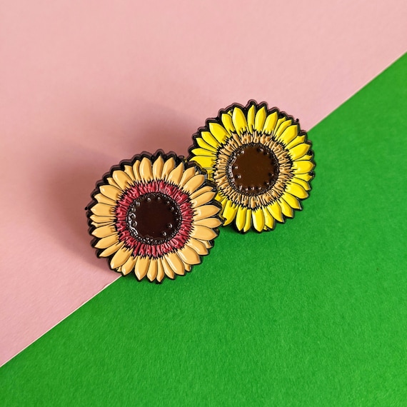 Sunflower Pin - Summer Enamel Pin - Colorful Soft Enamel Pin Badge - Plant Lover Pins - Easy Gifts For Her - Mothers Day Gift - For Mum