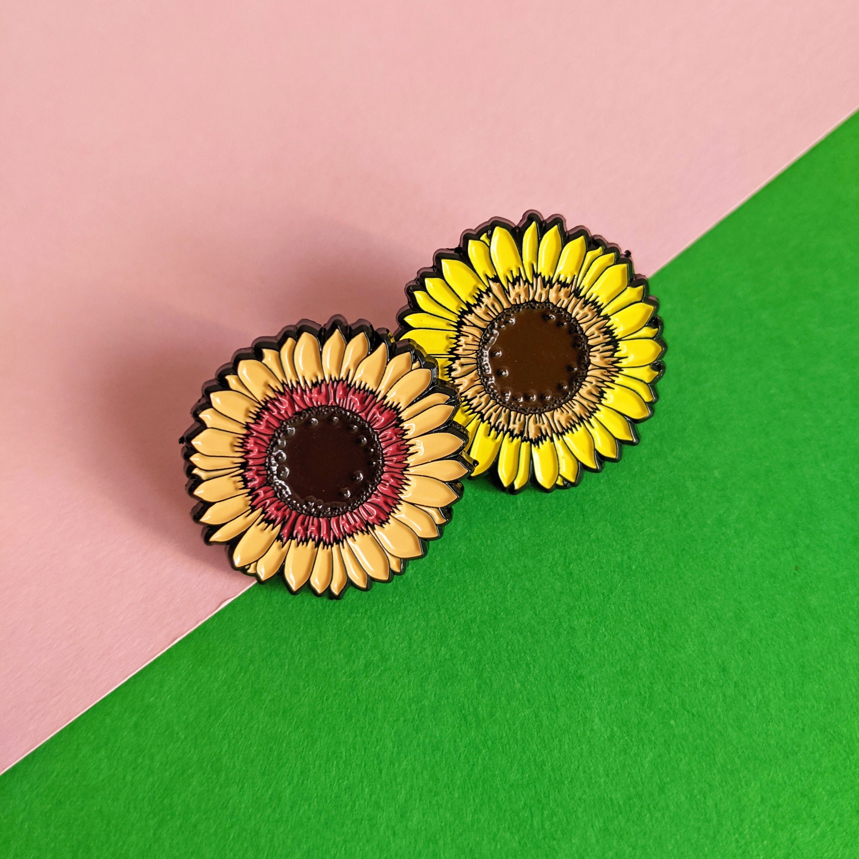 Sunflower Pin Summer Enamel Pin Colorful Soft Enamel Pin Etsy