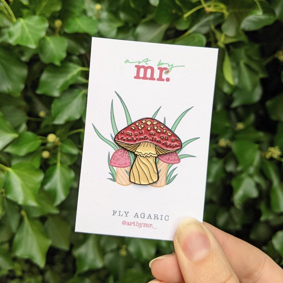 Mushroom Enamel Pin - Toadstool Fly Agaric - Fungi Lapel Pin - Mushroom Soft Enamel Pin - Autumn Badge - Cute Pins - Stocking Stuffer Filler