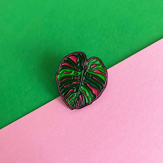 Plant Pin - Monstera Leaf Enamel Pin - Colorful Soft Enamel Pin Badge - Monstera Pin - Plant Lover Gift - Leaf Pins - Easy Gifts For Her