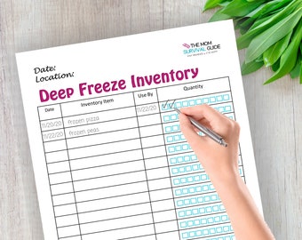 Deep Freezer Storage Log, Deep Freezer Inventory Printable, Deep Freezer Inventory Sheet, Instant Digital Printable