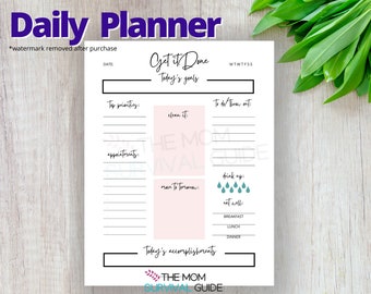 DAILY PLANNING PAGE | Get It Done | Unlimited Digital Printable Download