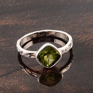 December Birthstone-Promise Ring Natural Blue Topaz Lotus Ring-Handmade Silver Ring-925 Sterling Silver Ring-Silver Lotus Ring-Gift for her