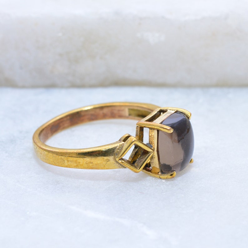 SALE Hammered smoky quartz ring,brown topaz ring,gold gemstone ring,gift ring,birthday gift,girlfriend gift,unique gifts,stone ring