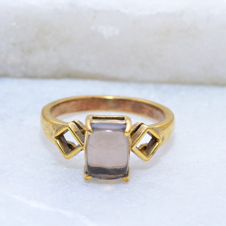 SALE Hammered smoky quartz ring,brown topaz ring,gold gemstone ring,gift ring,birthday gift,girlfriend gift,unique gifts,stone ring