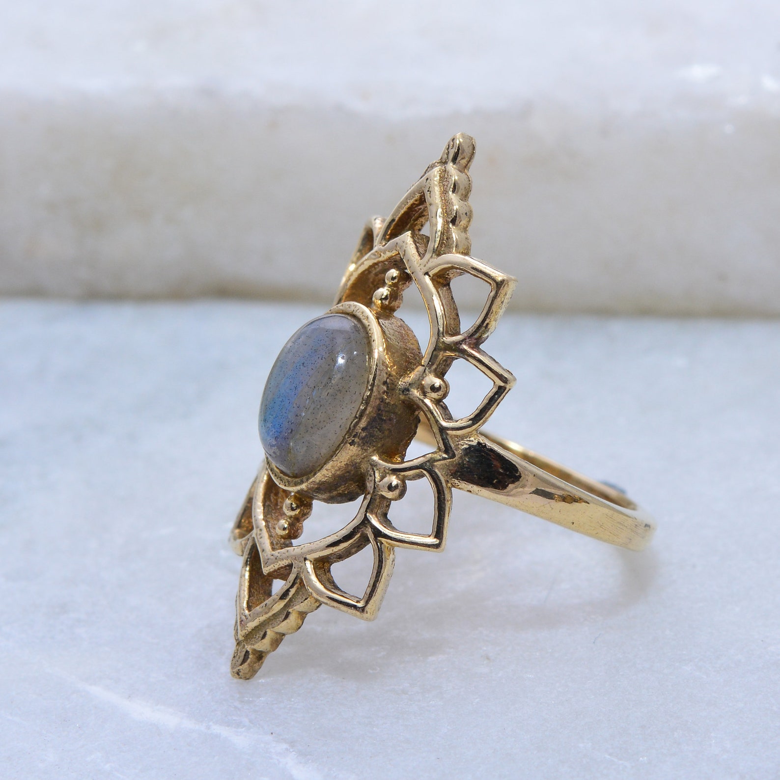 Brass Labradorite ring labradorite jewelry labradorite Etsy