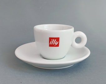 Collectible Illy coffee cup with saucer Limited edition Vintage small coffee cup Coffee serving set Espresso cup Classic coffee mug