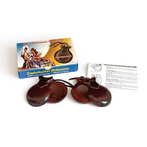 Vintage professional Spanish castanets set in original box Wooden castanets made in Spain Spanish musical instrument Flamenco Spanish gift