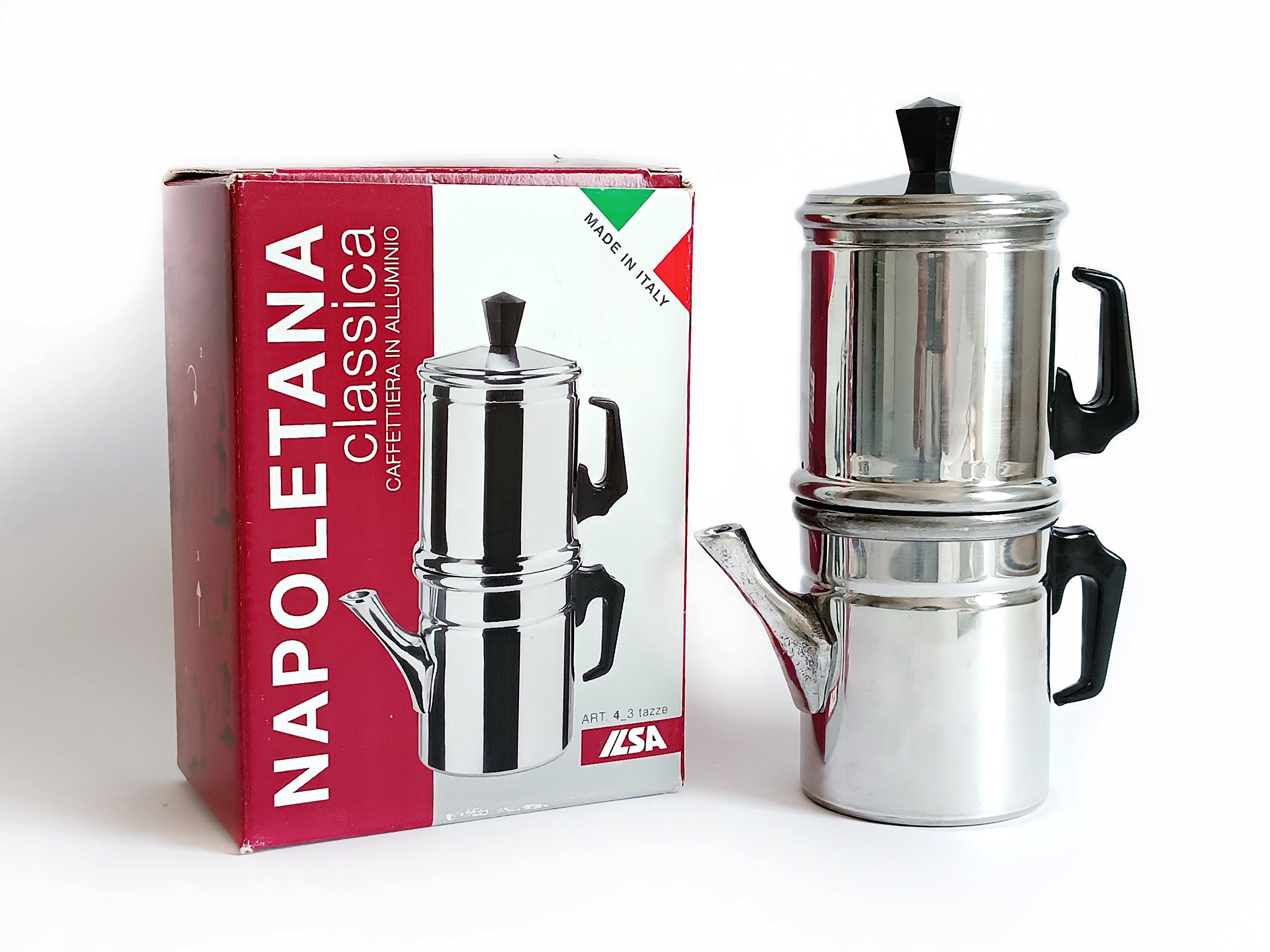  Ilsa Stainless Steel Neapolitan Drip Coffee Maker with