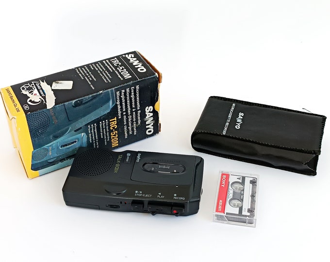 Vintage Voice Recorder Sanyo TRC520M With Microcassette Sony Etsy