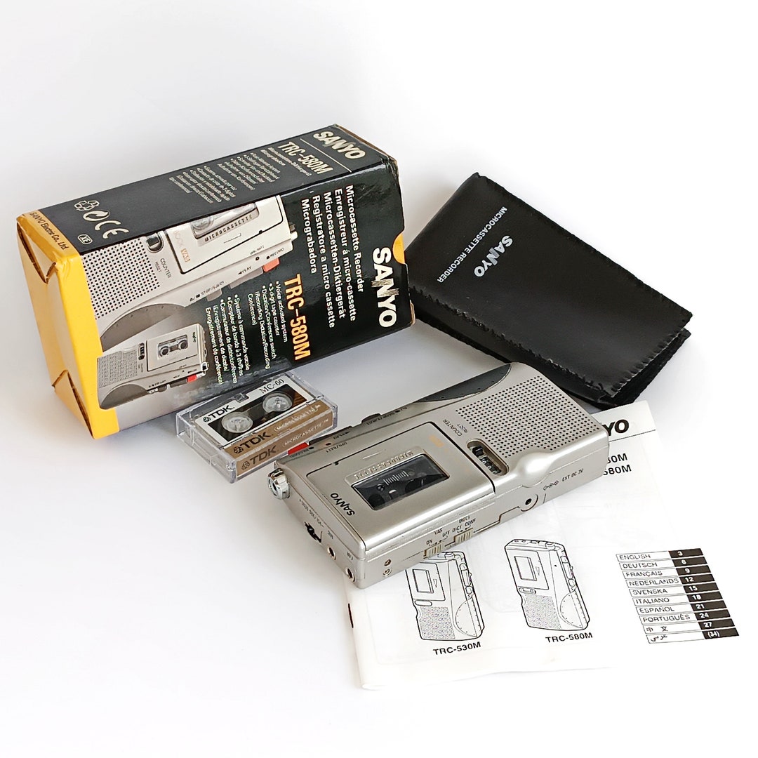 Vintage Voice Recorder Sanyo TRC580M With Microcassette Tdk Etsy