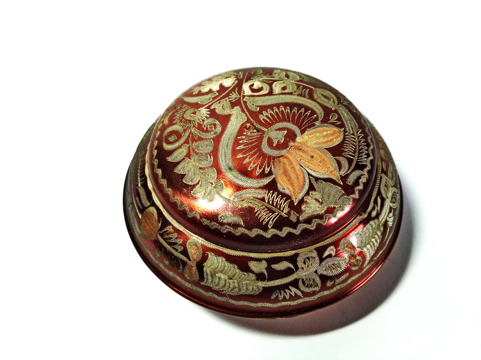 Vintage copper jewelry box Antique floral design copper Etsy