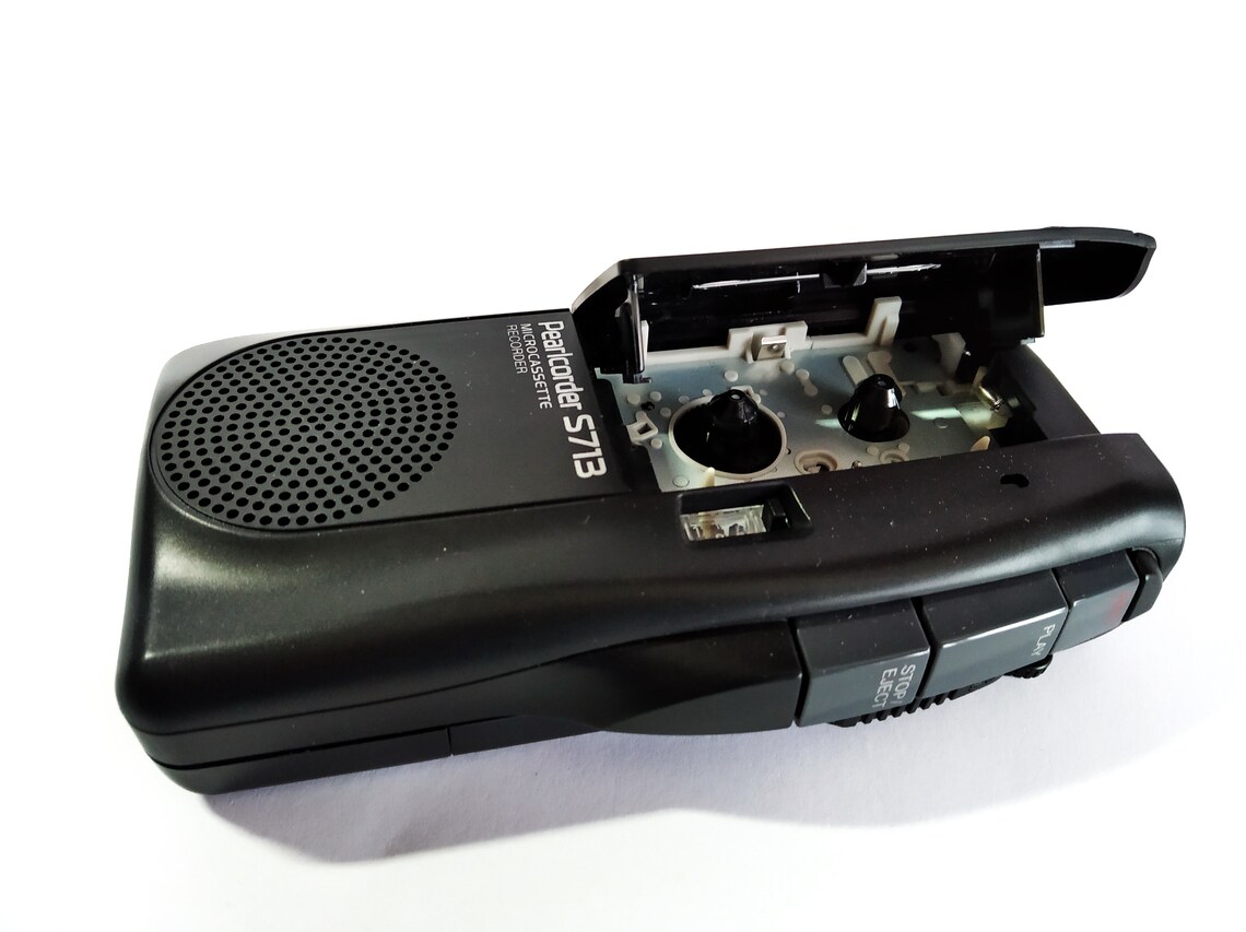 Vintage voice recorder Olympus Pearlcorder S713 set with Etsy