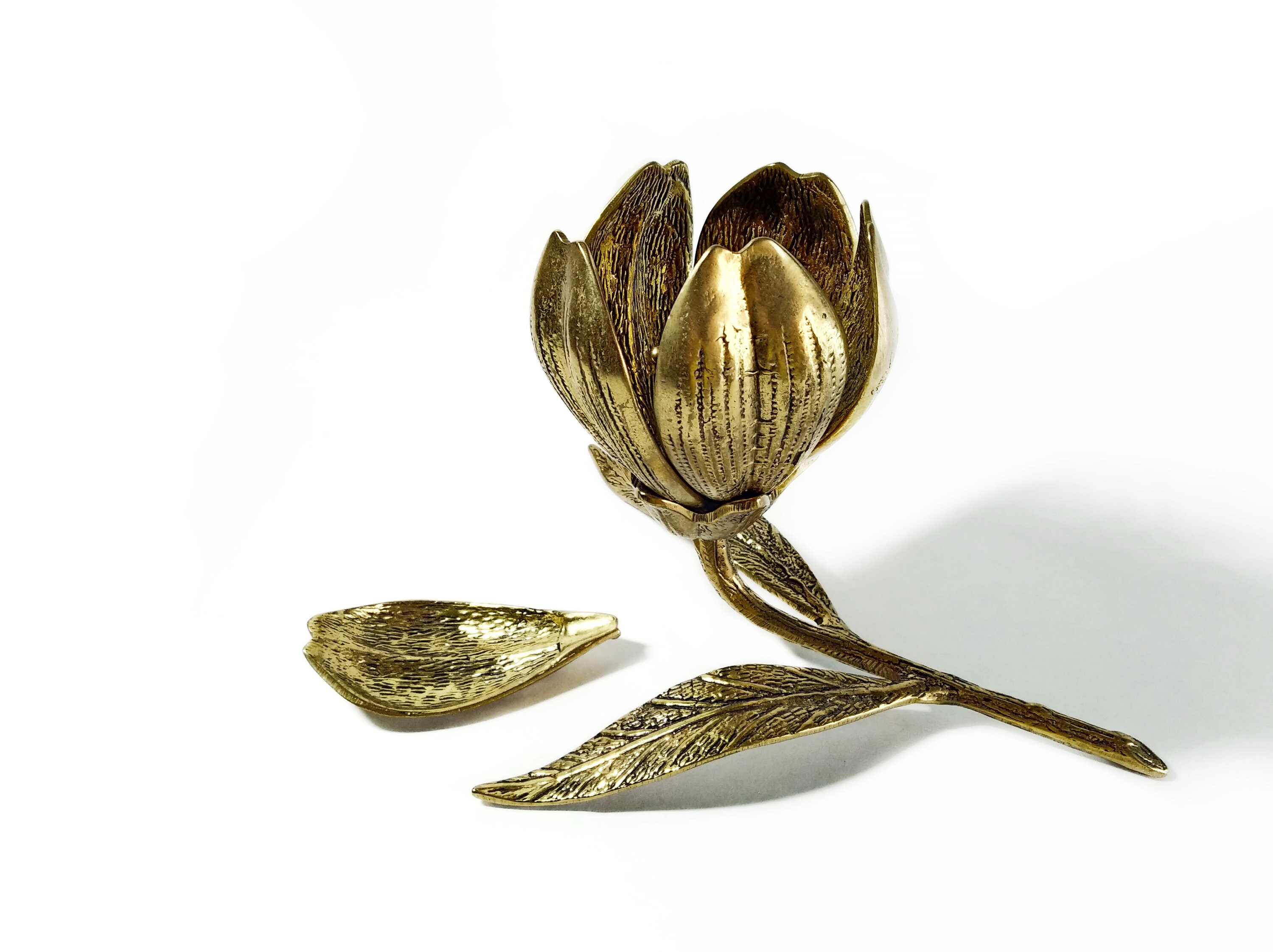 Vintage brass lotus flower ashtray Opened petal ashtray Etsy