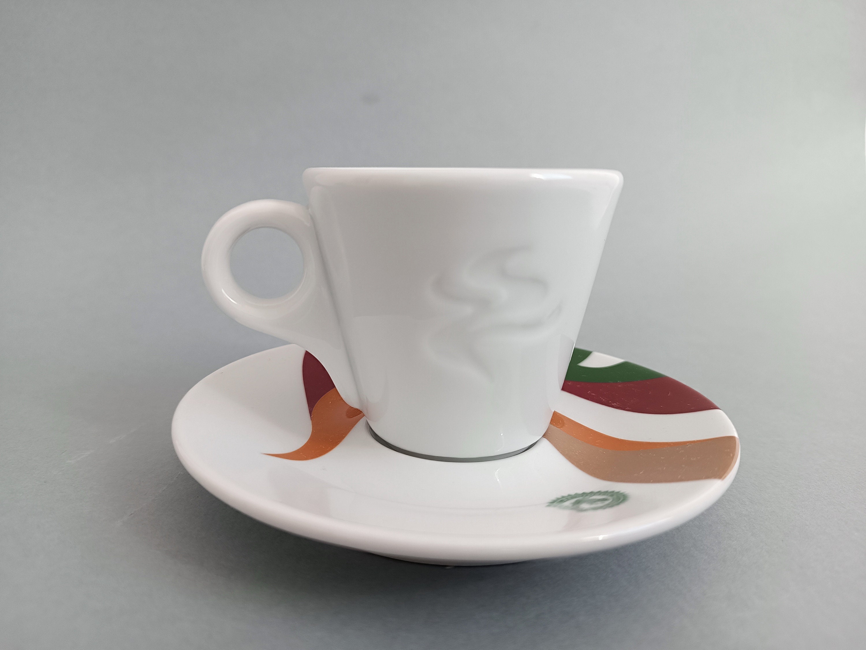 Collectible Vintage Heavy White Porcelain Bar Coffee Cup Branded Lavazza.  Classic Coffee Espresso Mug Made in Italy 