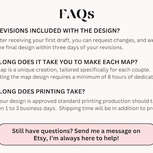 K&ouml;nnte beinhalten: FAQs zu benutzerdefinierten Kartenentwurf und -druck. Revisionen sind im Design enthalten. Jede Karte ben&ouml;tigt mindestens 8 Stunden f&uuml;r die Erstellung. Der Druck dauert 1 bis 3 Werktage. Wenden Sie sich f&uuml;r weitere Informationen an den Verk&auml;ufer auf Etsy.