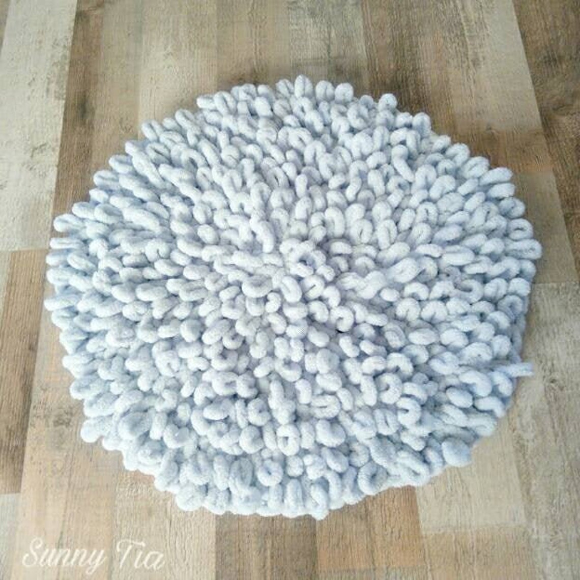 Round grey soft rug for cat pet sleeping place crochet cat Etsy