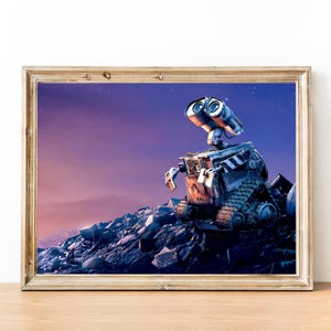Wall-e and Eve Wall Art Poster Printable, Kids Room Wall Decor, Movie Print, Children&#39;s Bedroom Decoration, Digital Download