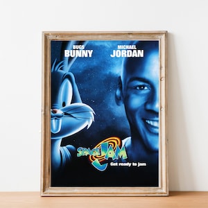 Cartel imprimible de Space Jam, arte de pared de película de animación, decoración de la habitación para niños, descarga instantánea