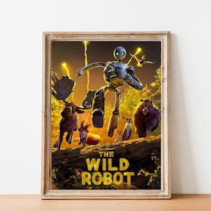 The wild robot Printable Poster, Animation Film Wall Art, Kids Room Decor, Instant Download
