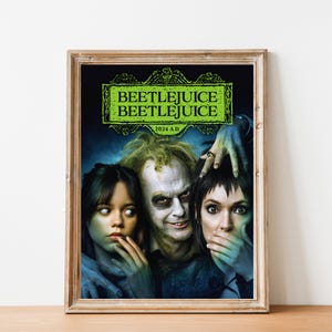 Beetlejuice Beetlejuice 2024 Movie Poster, Tim Burton Fan Wall Art Print, Home Decor Print, Instant Download Print