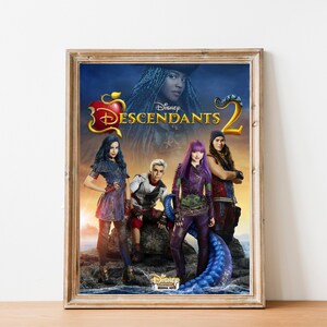 Descendants 2 utskrivbar affisch, filmfan-present, väggkonst för TV-serier, direktnedladdning