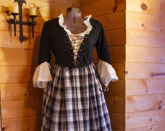 Outlander Inspired Outfit, 18th Century Celtic Colonial Dress