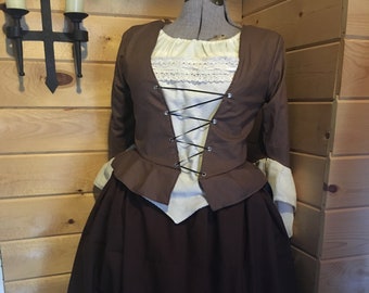 Komplettes koloniales 18.Jahrhundert Unabhängigkeitskrieg Outlander Poldark style 4-teiliges Outfit