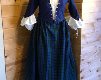 Traje completo da guerra revolucionária colonial colonial do século XVIII do Outlander Celta