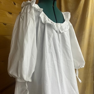 18th century cotton muslin ruffle necked chemise