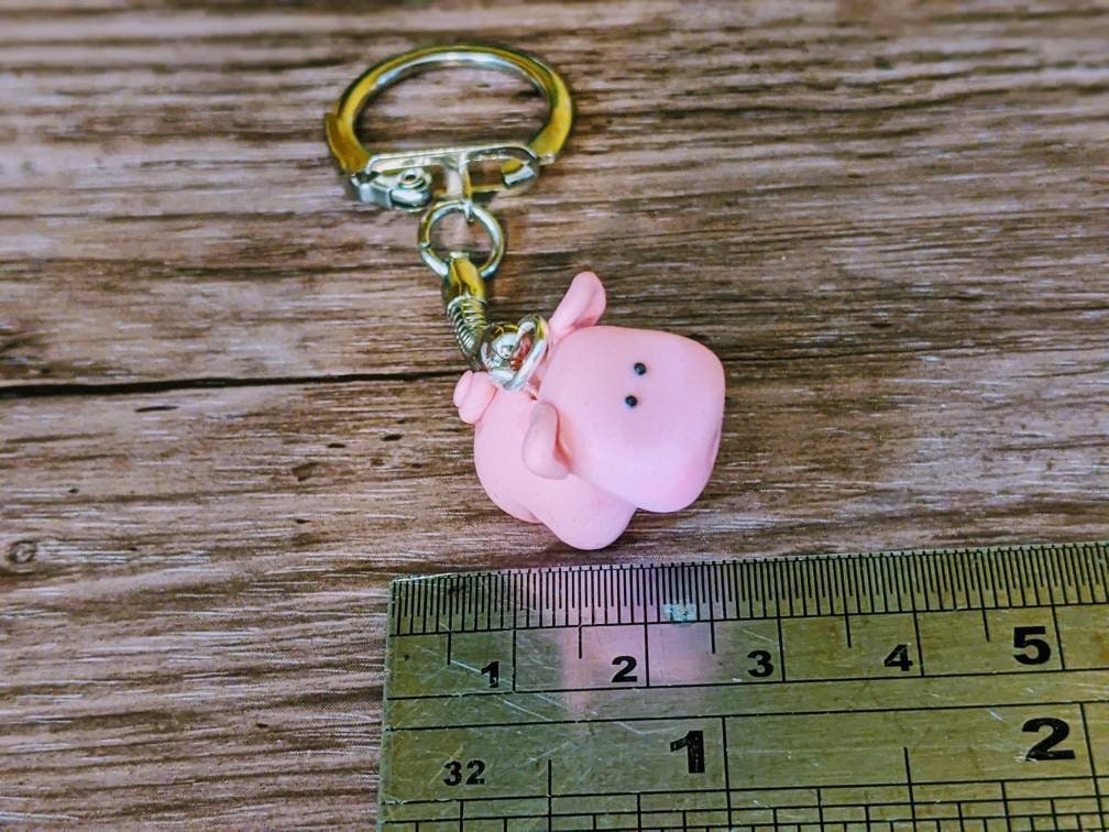 Pig keyring pig keychain pig lover gift polymer clay pig Etsy