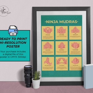 Ninja Mudras Downloadable Poster Ready To Print Digital Trendy Ninja Mudras Downloadable Poster Ready To Print Digital Trendy