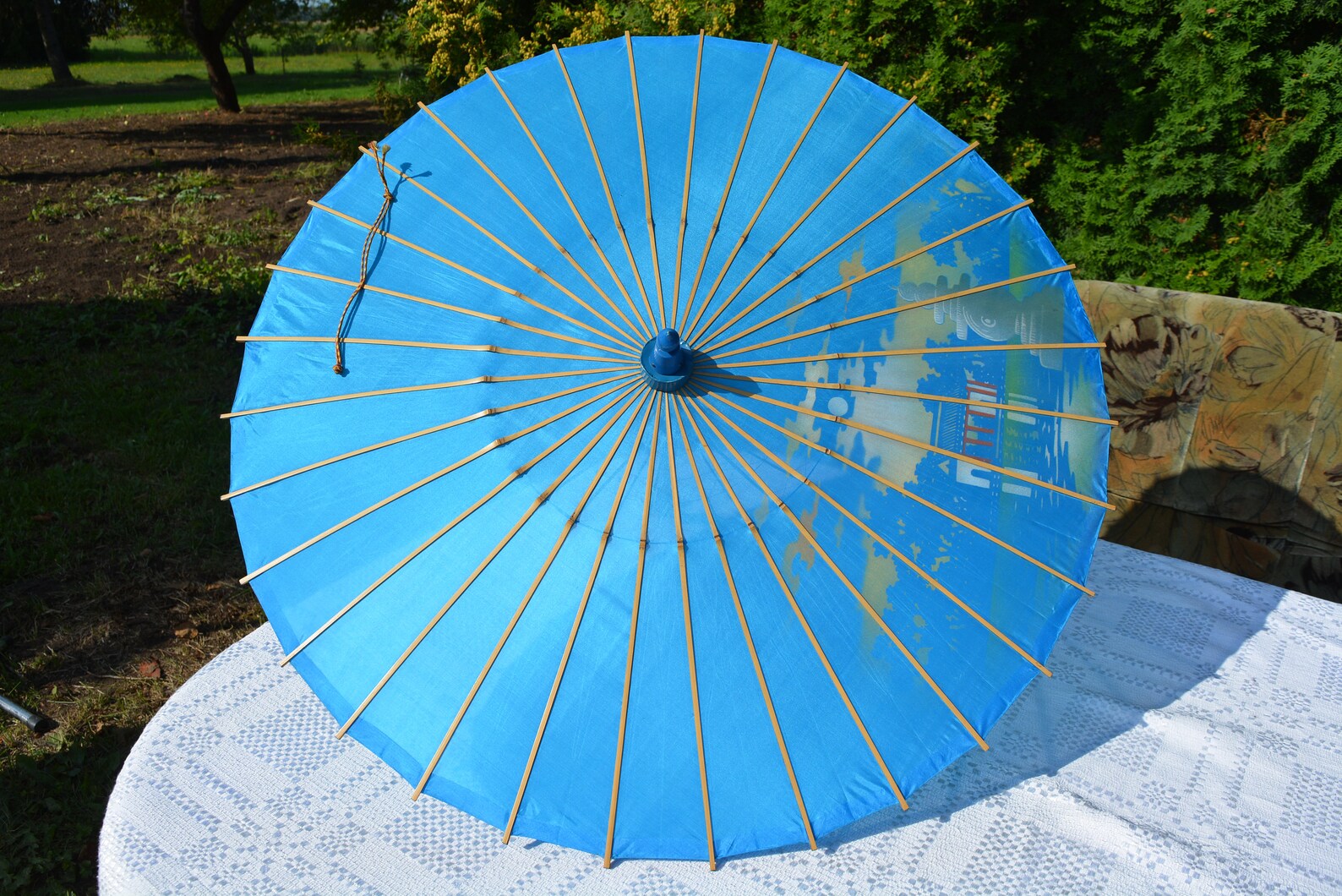 Vintage Oriental Silk Umbrella 70/60s Etsy