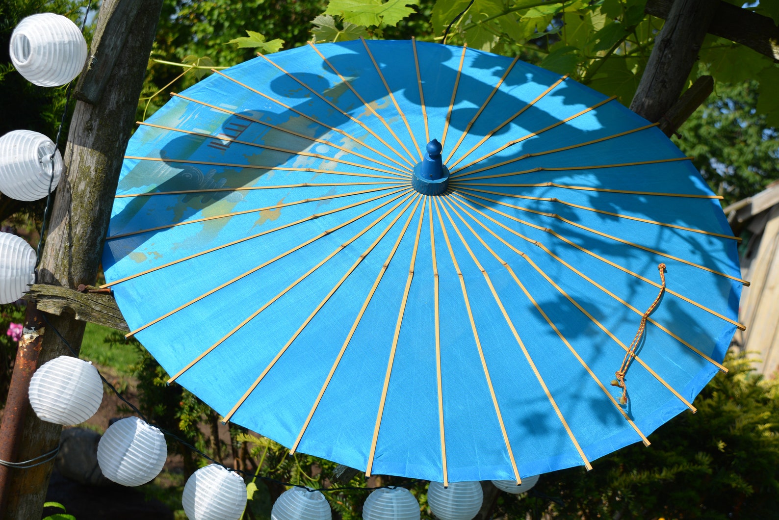 Vintage Oriental Silk Umbrella 70/60s Etsy
