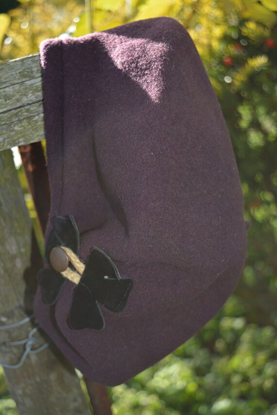 Violet vintage wool beret - image 7